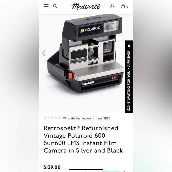 Vintage Polaroid 600 Sun600 LMS Instant Film Camera in Silver and Black, Works. - Picture 8 of 10